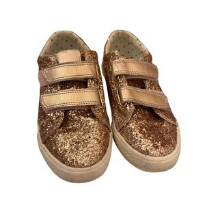 Mini Boden Gold Glitter Velcro Sneakers EU 32/ US 13
